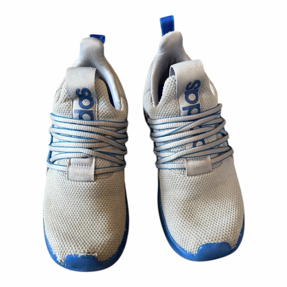 Adidas Kids Lite Racer Blue and Gray Sneakers Slip on Shoes Size 4 Boys
